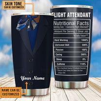 Personalized Flight Attendant Nutritional Facts Tumbler