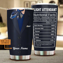 Personalized Flight Attendant Nutritional Facts Tumbler
