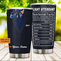Personalized Flight Attendant Nutritional Facts Tumbler