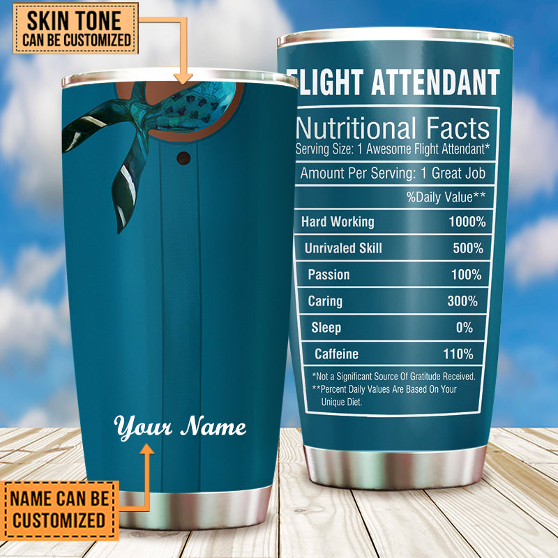 Personalized Flight Attendant Nutritional Facts Tumbler