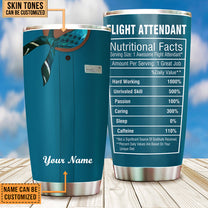 Personalized Flight Attendant Nutritional Facts Tumbler