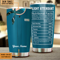 Personalized Flight Attendant Nutritional Facts Tumbler
