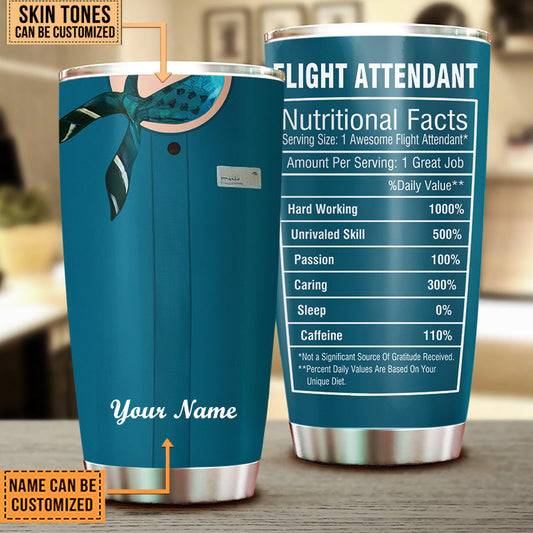Personalized Flight Attendant Nutritional Facts Tumbler