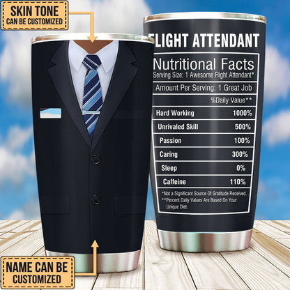 Personalized Flight Attendant Nutritional Facts Tumbler