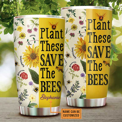 Personalized Plant These Save The Bees Tumbler