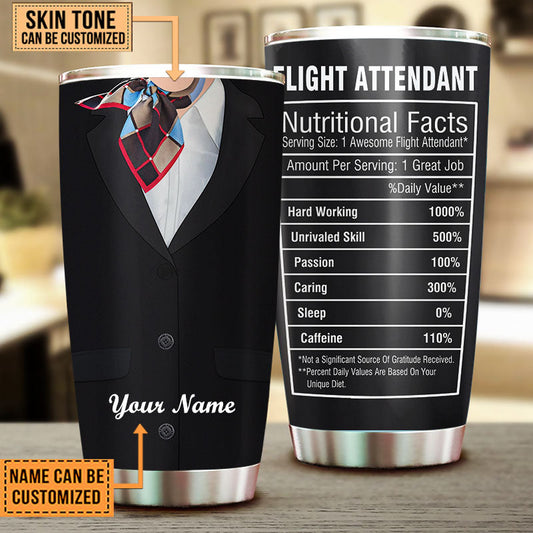 Personalized Flight Attendant Nutritional Facts Tumbler