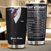 Personalized Flight Attendant Nutritional Facts Tumbler