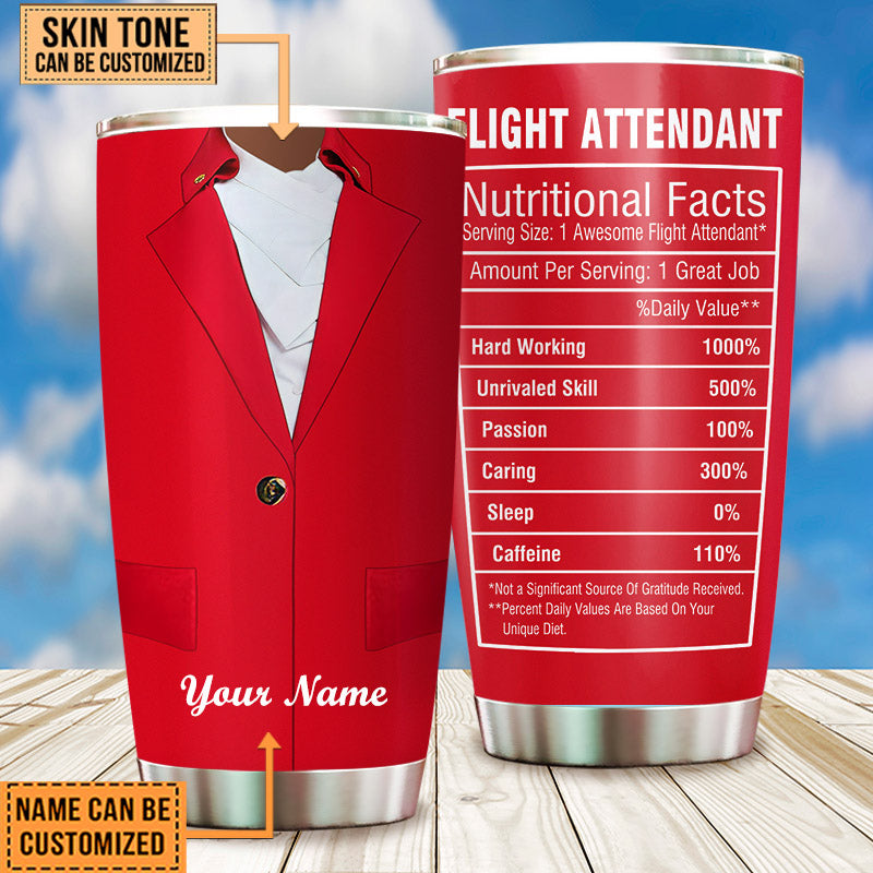 Personalized Flight Attendant Nutritional Facts Tumbler