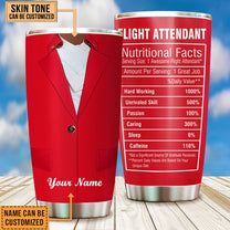 Personalized Flight Attendant Nutritional Facts Tumbler
