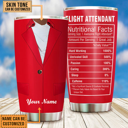 Personalized Flight Attendant Nutritional Facts Tumbler