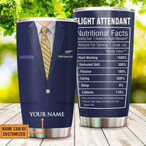 Personalized Flight Attendant Nutritional Facts Tumbler
