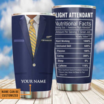 Personalized Flight Attendant Nutritional Facts Tumbler