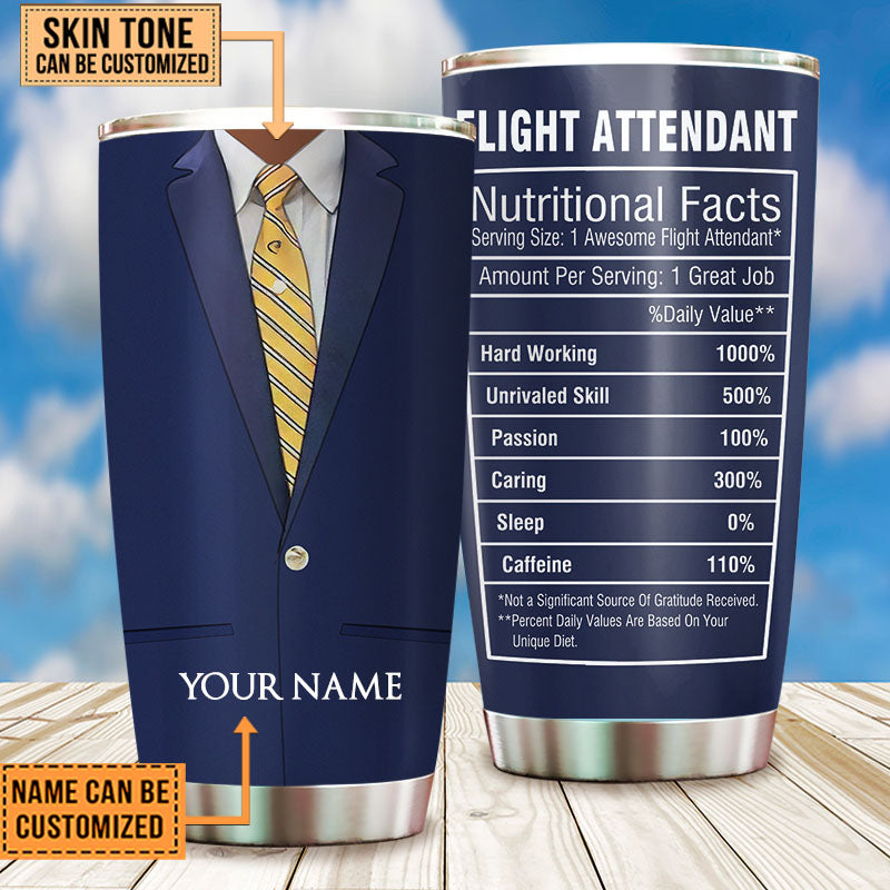 Personalized Flight Attendant Nutritional Facts Tumbler
