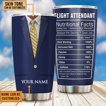 Personalized Flight Attendant Nutritional Facts Tumbler