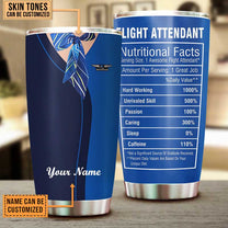 Personalized Flight Attendant Nutritional Facts Tumbler