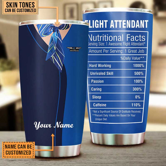 Personalized Flight Attendant Nutritional Facts Tumbler