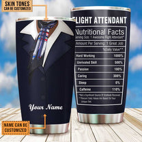 Personalized Flight Attendant Nutritional Facts Tumbler