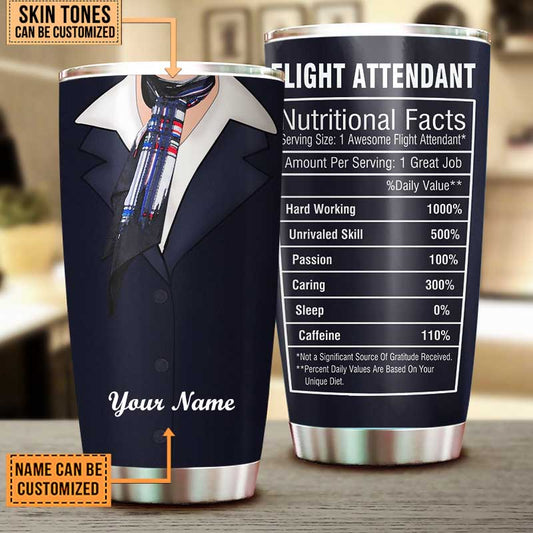 Personalized Flight Attendant Nutritional Facts Tumbler