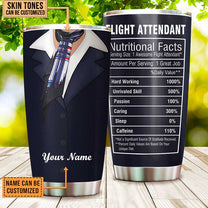 Personalized Flight Attendant Nutritional Facts Tumbler