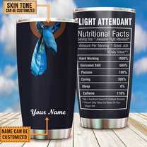 Personalized Flight Attendant Nutritional Facts Tumbler