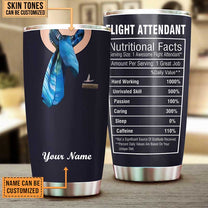 Personalized Flight Attendant Nutritional Facts Tumbler