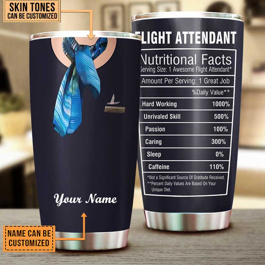 Personalized Flight Attendant Nutritional Facts Tumbler
