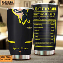 Personalized Flight Attendant Nutritional Facts Tumbler