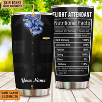 Personalized Flight Attendant Nutritional Facts Tumbler