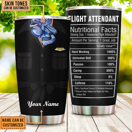 Personalized Flight Attendant Nutritional Facts Tumbler