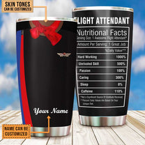 Personalized Flight Attendant Nutritional Facts Tumbler