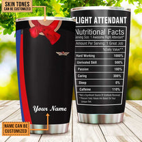 Personalized Flight Attendant Nutritional Facts Tumbler