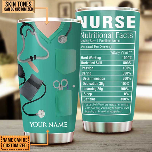 Personalized Nurse Nutritional Facts Tumbler