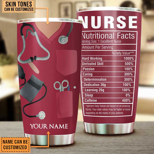 Personalized Nurse Nutritional Facts Tumbler