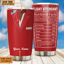 Personalized Flight Attendant Nutritional Facts Tumbler