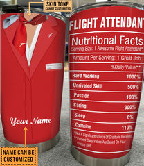 Personalized Flight Attendant Nutritional Facts Tumbler