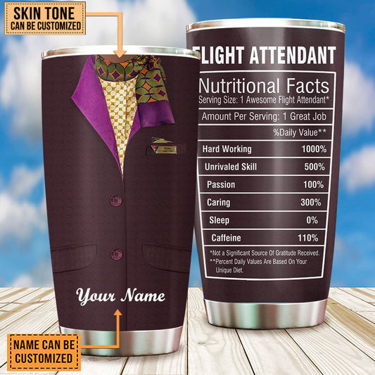 Personalized Flight Attendant Nutritional Facts Tumbler