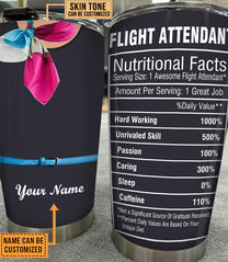 Personalized Flight Attendant Nutritional Facts Tumbler