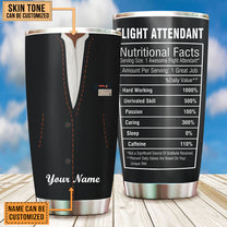 Personalized Flight Attendant Nutritional Facts Tumbler