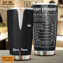 Personalized Flight Attendant Nutritional Facts Tumbler