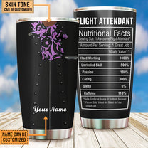Personalized Flight Attendant Nutritional Facts Tumbler