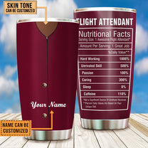 Personalized Flight Attendant Nutritional Facts Tumbler