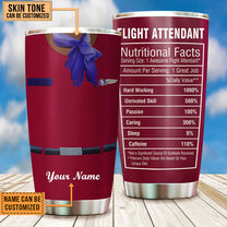 Personalized Flight Attendant Nutritional Facts Tumbler