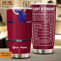 Personalized Flight Attendant Nutritional Facts Tumbler
