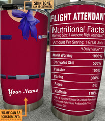 Personalized Flight Attendant Nutritional Facts Tumbler
