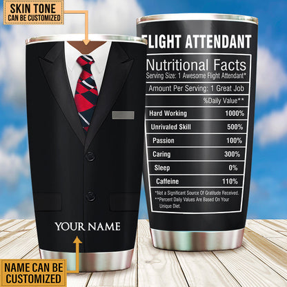 Personalized Flight Attendant Nutritional Facts Tumbler