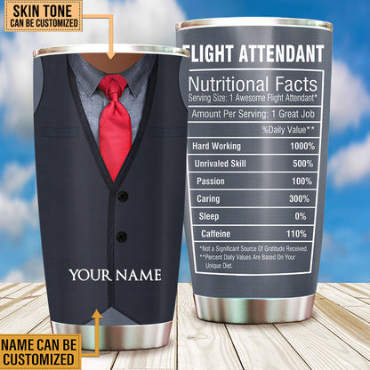 Personalized Flight Attendant Nutritional Facts Tumbler