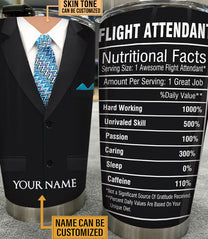 Personalized Flight Attendant Nutritional Facts Tumbler