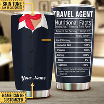 Personalized Travel Agent Nutritional Facts Tumbler