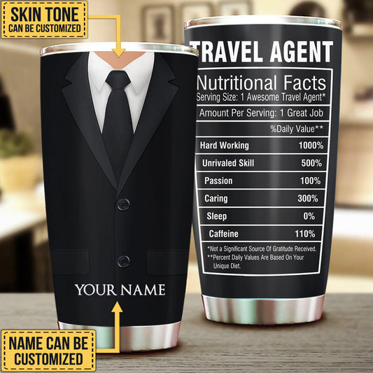 Personalized Travel Agent Nutritional Facts Tumbler