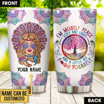 Personalized I'm Mostly Peace Love And Light Tumbler